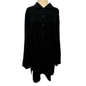 90s Faux Suede Harve Benard Button Tunic